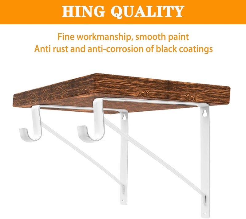 LANMIERT Heavy Duty Closet Rod Bracket 10.8”x10.8” Closet Rod Holders Support Right Angle Closet Shelf Bracket for Revive Your Sagging Rod - Image 3